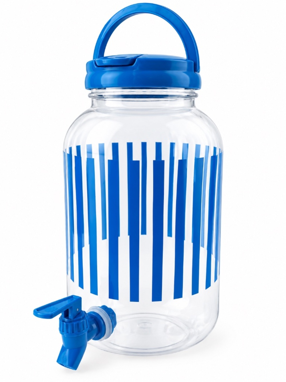 🆕 Mainstays 1.2G Blue Grid Acrylic Beverage Dispenser NWT Game Day Tailgate 🏈